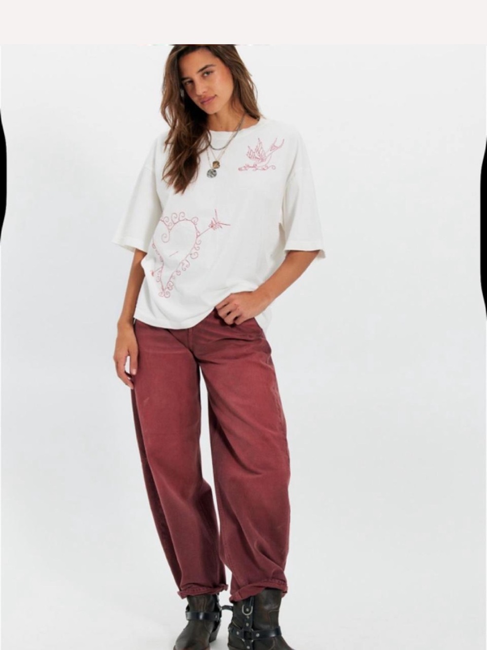 Free People Ragabond MoreAmore Embroidered Tee - Picture 2 of 8